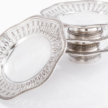 Goldsmith A. AUCOC Suite of four 19th solid silver cups