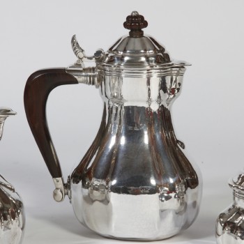 Silversmith Georges Lecomte - Tea-Coffee set in silver Art déco vers1925