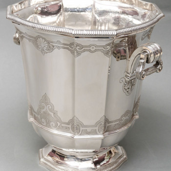 Important silver cooler by Roussel-Doutre 20th