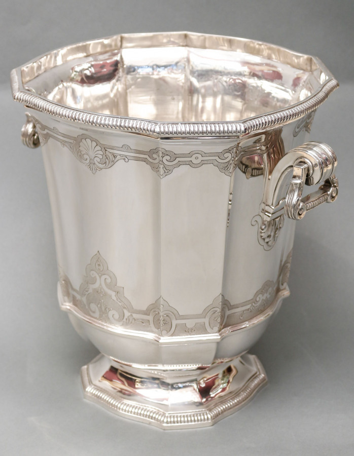 Important silver cooler by Roussel-Doutre 20th