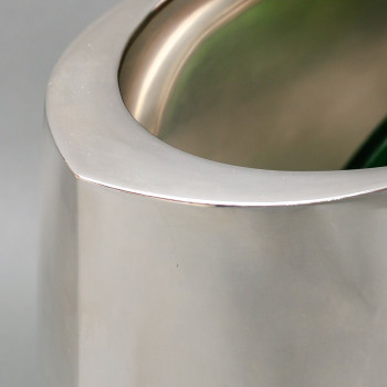 DE VECCHI – Vase/Rafraichissoir en argent massif design Italien 1970