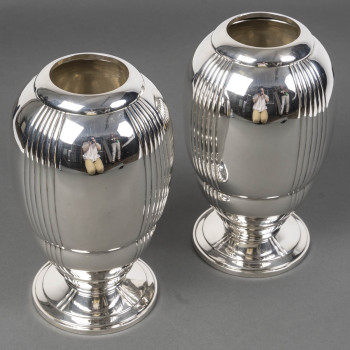 Ravinet d'Enfert - Pair of solid silver vases ARTDECO period