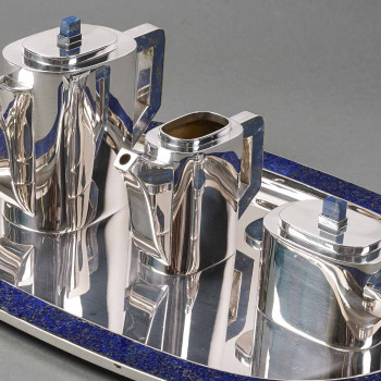 Christian Dior 20th century - tea service on its sterling silver and lapis lazuli