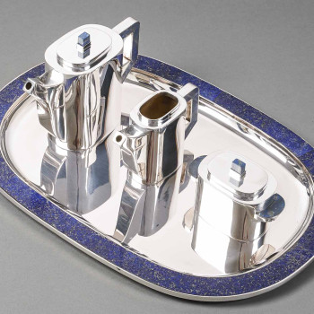 Christian Dior 20th century - tea service on its sterling silver and lapis lazuli