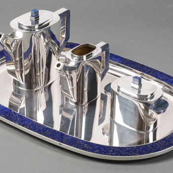 Christian Dior 20th century - tea service on its sterling silver and lapis lazuli