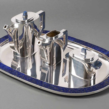 Christian Dior 20th century - tea service on its sterling silver and lapis lazuli