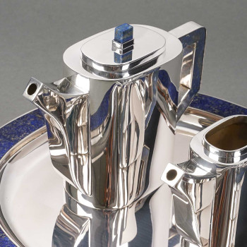 Christian Dior 20th century - tea service on its sterling silver and lapis lazuli