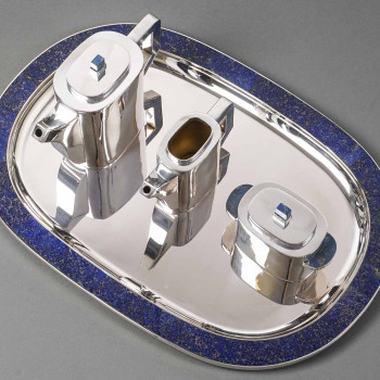 Christian Dior 20th century - tea service on its sterling silver and lapis lazuli