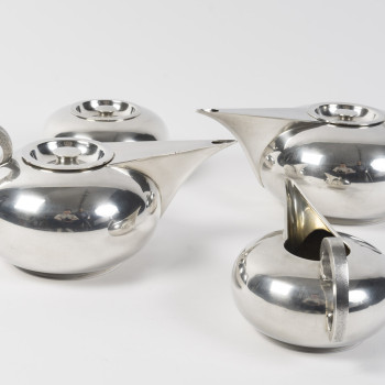 LUIGI GENAZZI - 20th century solid silver modernist THE/CAFE service