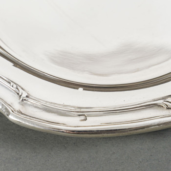 ORFEVRE HENIN - Suite of eight solid silver bottle coasters from the 20th century