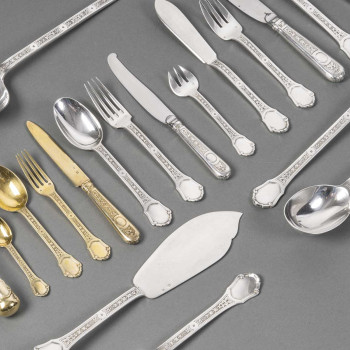 JEAN TETARD - STERLING SILVER FLATWARE "Versailles" 162 pieces