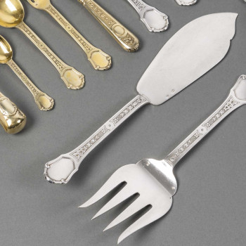 JEAN TETARD - STERLING SILVER FLATWARE "Versailles" 162 pieces