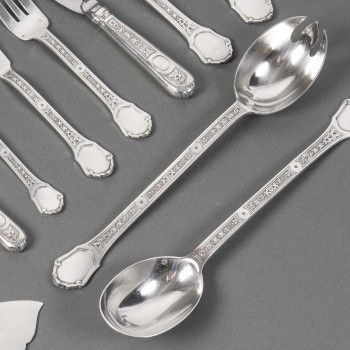 JEAN TETARD - STERLING SILVER FLATWARE "Versailles" 162 pieces