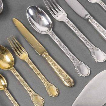 JEAN TETARD - STERLING SILVER FLATWARE "Versailles" 162 pieces