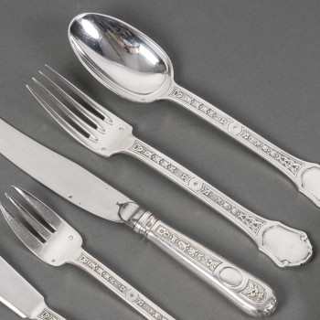 JEAN TETARD - STERLING SILVER FLATWARE "Versailles" 162 pieces