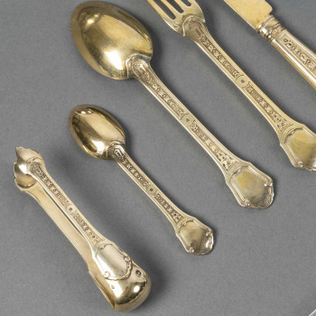 JEAN TETARD - STERLING SILVER FLATWARE "Versailles" 162 pieces