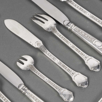 JEAN TETARD - STERLING SILVER FLATWARE "Versailles" 162 pieces