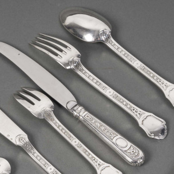 JEAN TETARD - STERLING SILVER FLATWARE "Versailles" 162 pieces