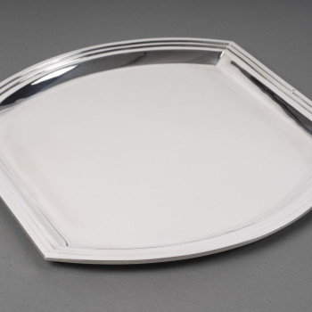 RAVINET D'ENFERT - Square dish in solid silver, Art Deco period