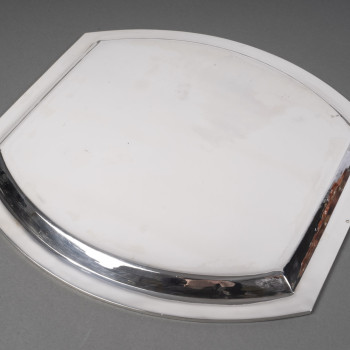 RAVINET D'ENFERT - Square dish in solid silver, Art Deco period