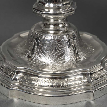 Orfèvre TETARD – Paire de Candélabres 5 lumières en argent massif XXe