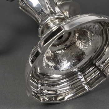 Orfèvre TETARD – Paire de Candélabres 5 lumières en argent massif XXe