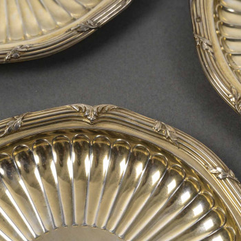 BOINTABURET – Set of six 19th century silver-gilt bottle coasters