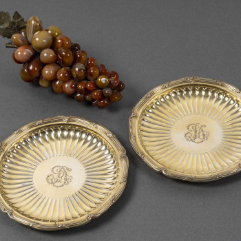 BOINTABURET – Set of six 19th century silver-gilt bottle coasters