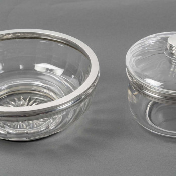 BACCARAT - BOL A CAVIAR EN CRISTAL TAILLE DEUX PIECES XXè ART DECO