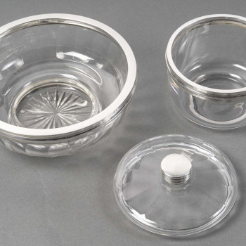 BACCARAT - BOL A CAVIAR EN CRISTAL TAILLE DEUX PIECES XXè ART DECO