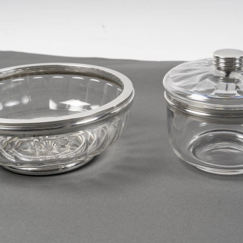 BACCARAT - BOL A CAVIAR EN CRISTAL TAILLE DEUX PIECES XXè ART DECO