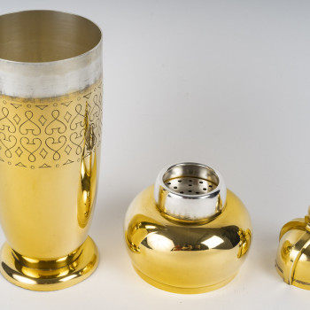 TETARD Frères - SHAKER en Vermeil XXe ART DECO