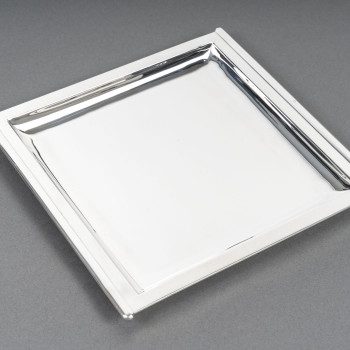 CARDEILHAC – Square dish in solid silver ART DECO period