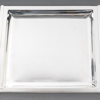 CARDEILHAC – Plat carré en argent massif époque ART DECO