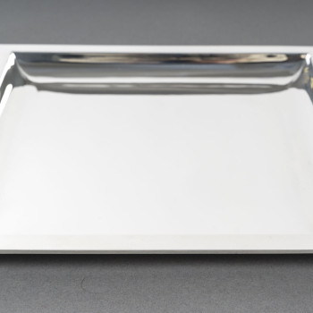 CARDEILHAC – Plat carré en argent massif époque ART DECO