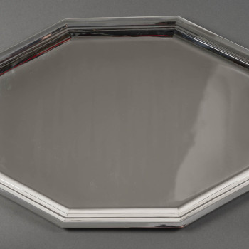 RAVINET D'ENFERT - Octagonal solid silver tray ART DECO 20th century