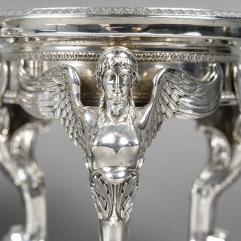 GUSTAVE ODIOT – Paire de coupes argent et cristal Baccarat XIXé