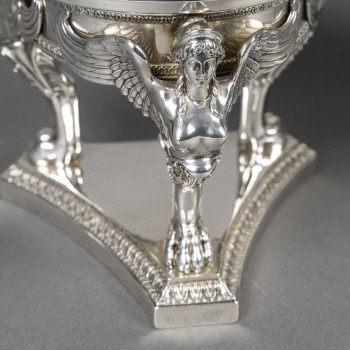 GUSTAVE ODIOT – Paire de coupes argent et cristal Baccarat XIXé