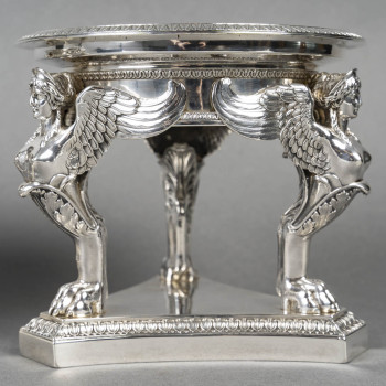 GUSTAVE ODIOT – Paire de coupes argent et cristal Baccarat XIXé