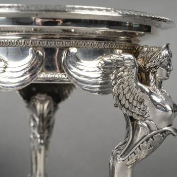 GUSTAVE ODIOT – Paire de coupes argent et cristal Baccarat XIXé