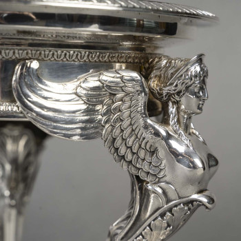 GUSTAVE ODIOT – Paire de coupes argent et cristal Baccarat XIXé