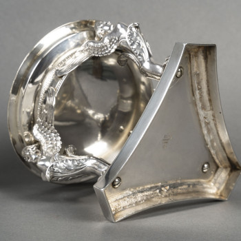 GUSTAVE ODIOT – Paire de coupes argent et cristal Baccarat XIXé