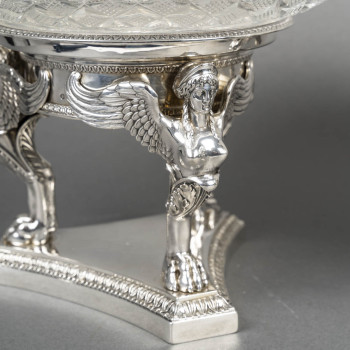 GUSTAVE ODIOT – Paire de coupes argent et cristal Baccarat XIXé