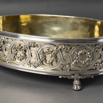 FROMENT-MEURICE Important solid silver centerpiece in three parts. 19th