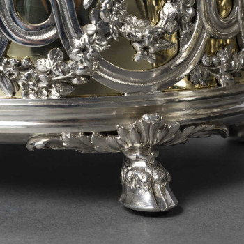 FROMENT-MEURICE Important solid silver centerpiece in three parts. 19th