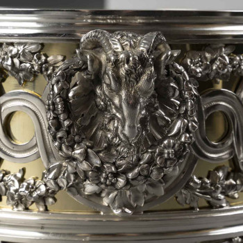 FROMENT-MEURICE Important solid silver centerpiece in three parts. 19th