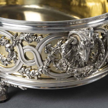 FROMENT-MEURICE Important solid silver centerpiece in three parts. 19th