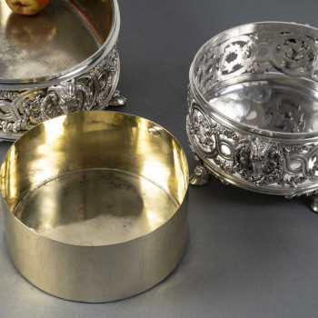 FROMENT-MEURICE Important solid silver centerpiece in three parts. 19th