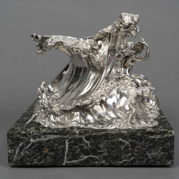 Silver centerpiece “The Wave” by AUGER successor of FROMENT MEURICE XXe